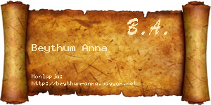Beythum Anna névjegykártya